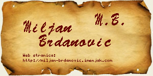 Miljan Brdanović vizit kartica